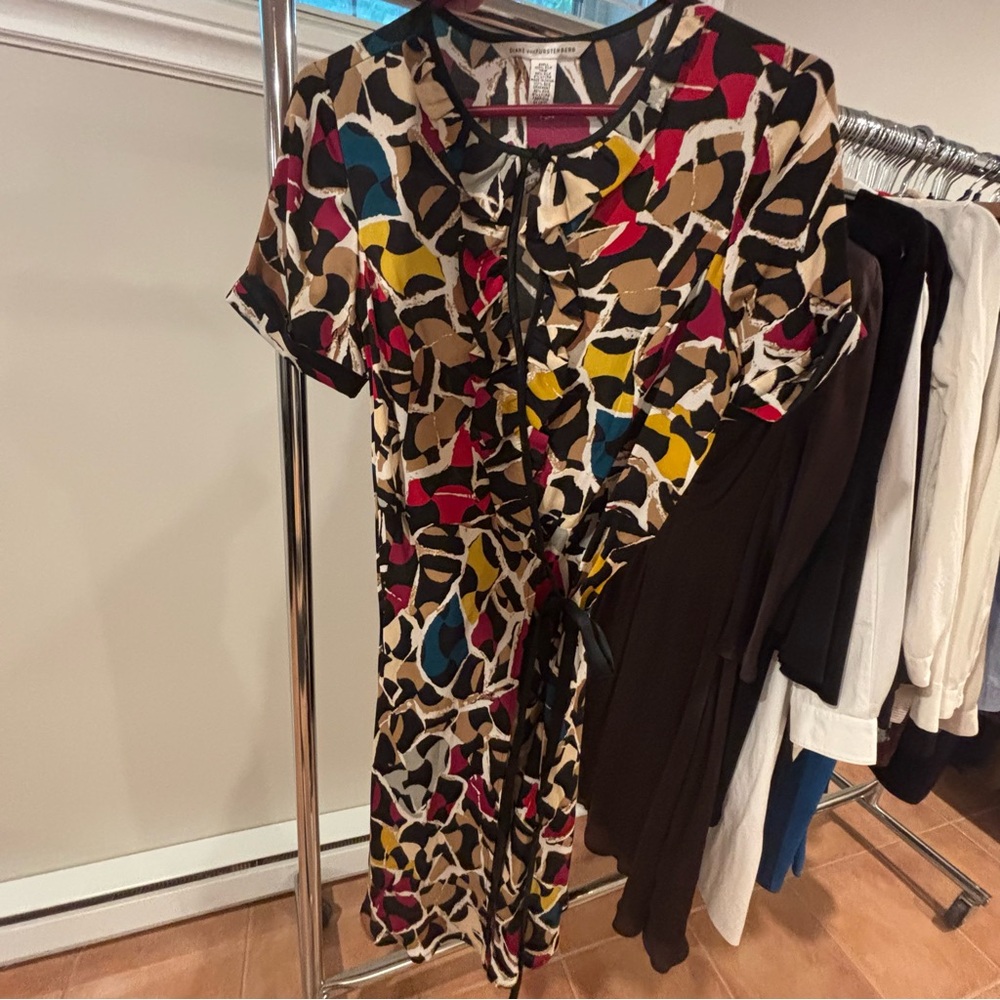 Diane Von Furstenberg Multicolor Wrap Silk Dress